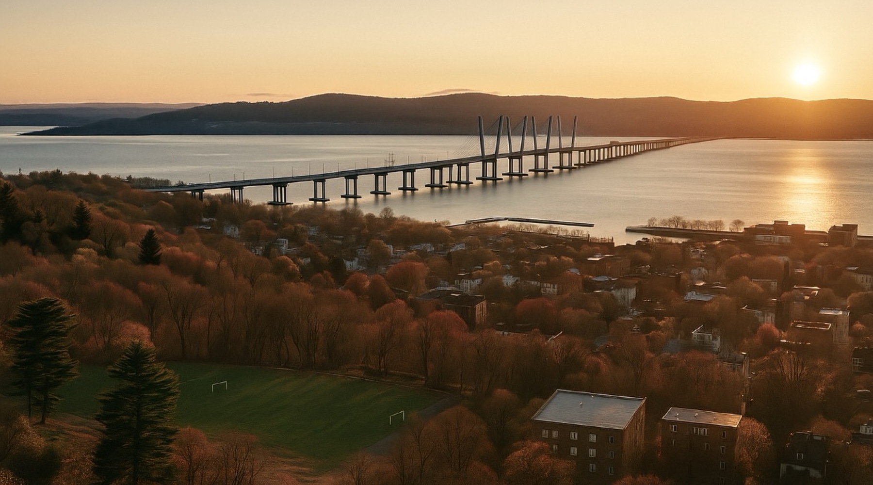 Nature, Comfort, and Easy City Access aerial of body of water and a bridge